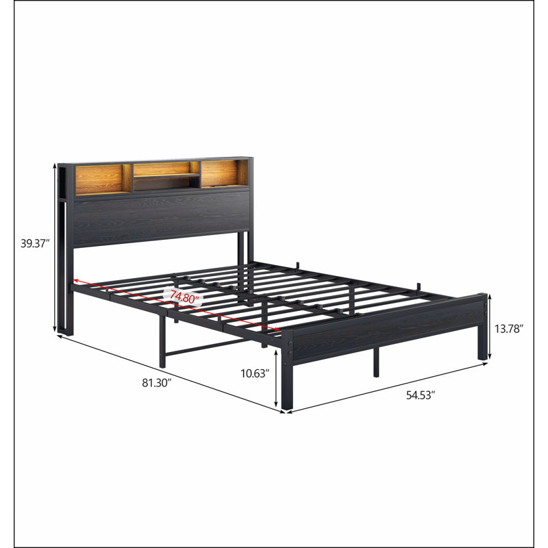 Black Full / Double Bed, Full