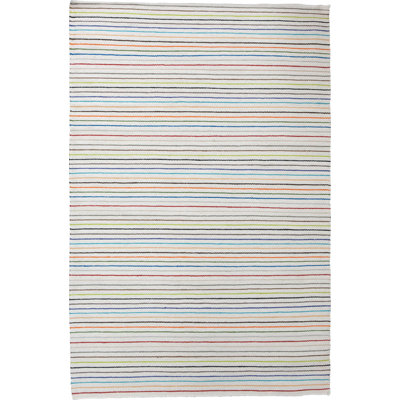 Deason Striped Wool Hand Woven Area Rug