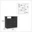 Commode 4 tiroirs, 1 tablette ouverte, plateau supérieur, armoire à une porte, noir-352778837