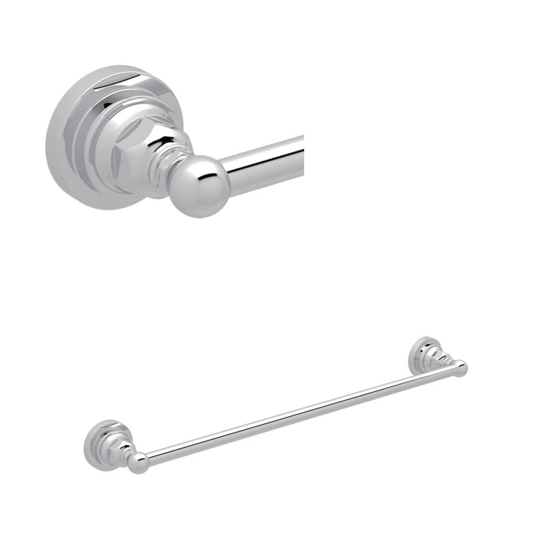 Country Towel Bar, Polished Chrome, 2.5" H x 26.5" L x 2.75" D