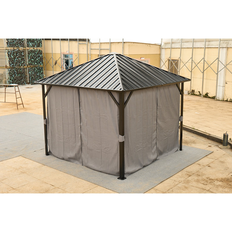 10*10FT Patic Gazebo,Aluminum Gazebo With Steel Canopy,Outdoor Permanent Hardtop Gazebo Canopy For Patio, Garden, Backyard
