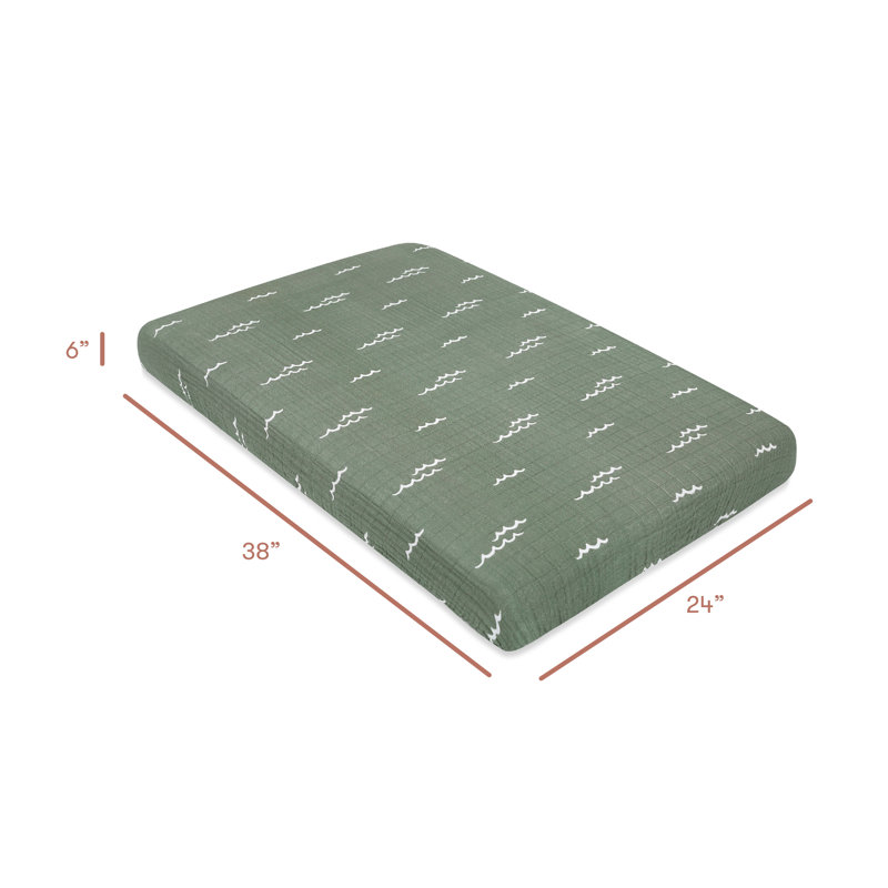 Ocean Waves Muslin Mini Crib Sheet