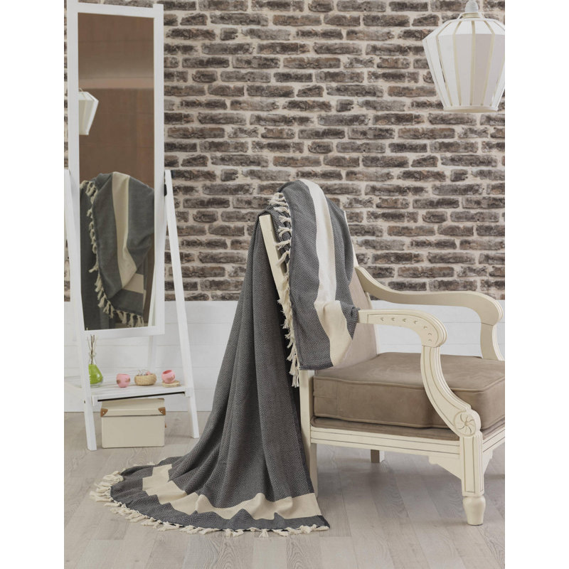Cotton Coverlet, Dark Gray