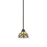 Mini-luminaire suspendu suspendu à la tige Edge avec finition en verre espresso 7 "Grand Merlot