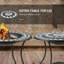 Table de salle à manger d'extérieur 30 po avec foyer au bois 31 po, seau à glace de patio, tablette de rangement pour barbecue incroyable, feu de camp, tablette multifonctionnelle de camping, housse de pare-étincelles
