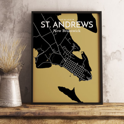 St. Andrews City Map - No Frame Print
