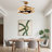 30.7" Brushed Brass Caged Ceiling Fan With Dimmable LED Lights And Remote Control