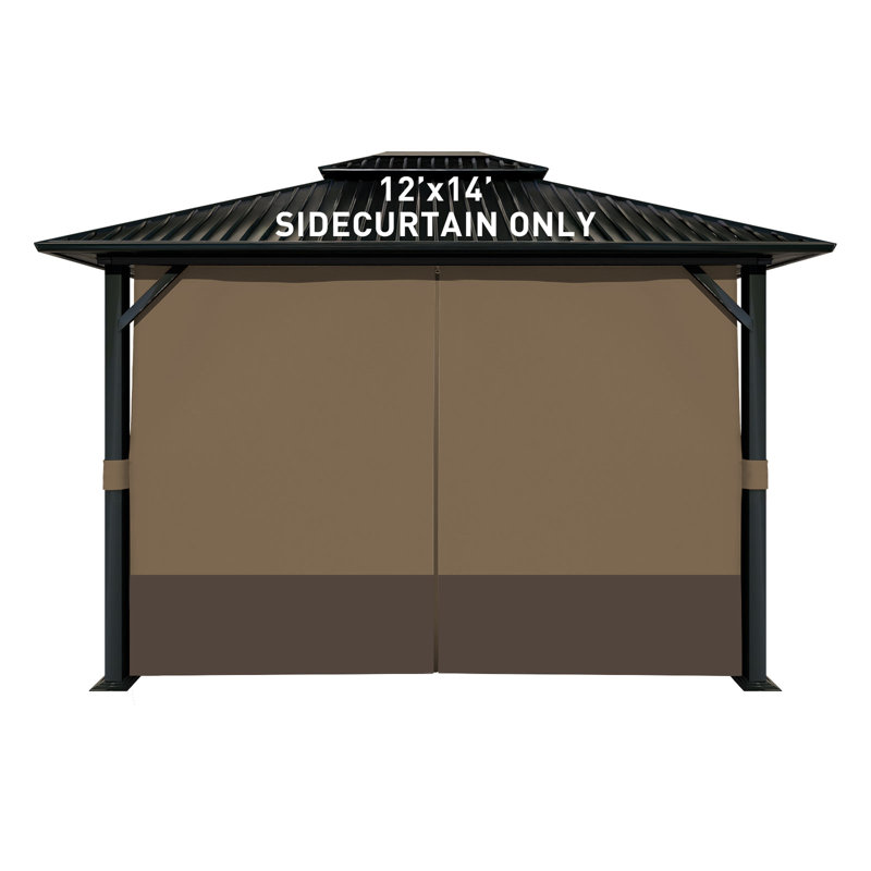Aoodor Replacement 4-Panel Gazebo Sidewall Curtains, Light Coffee and Coffee, 82.7" H x 144" W x 168" D