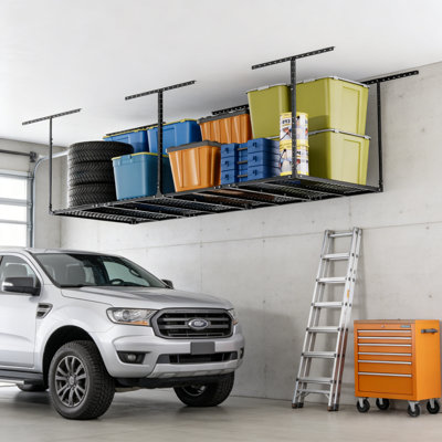 Support de rangement pour garage 3 x 8 - 96 po x 36 po x 42 po, réglable au plafond, capacité de poids de 600 lb, blanc, série classique