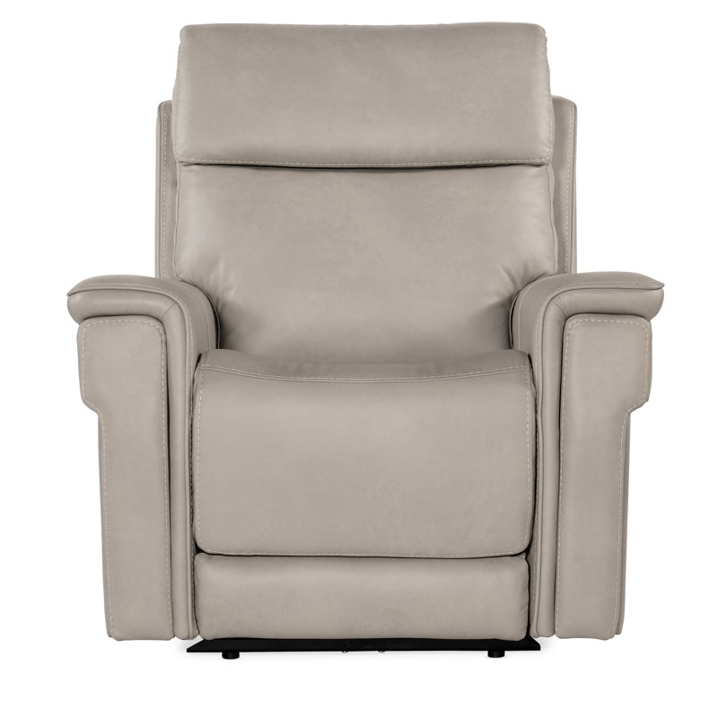 MS Zero Gravity Power Recliner with Power Headrest and Lumbar, Beige Genuine Leather