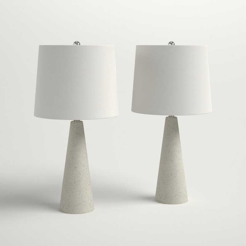 Lampe de table en céramique Prescott, Blanc, Blanc