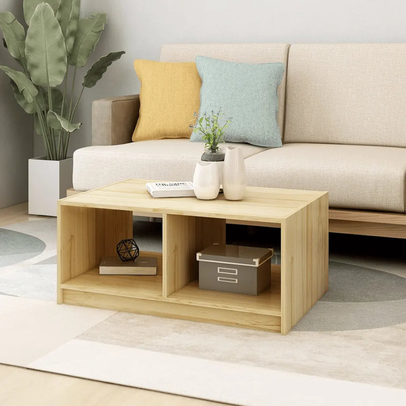 Gerred Solid Coffee Table with Storage, Brown