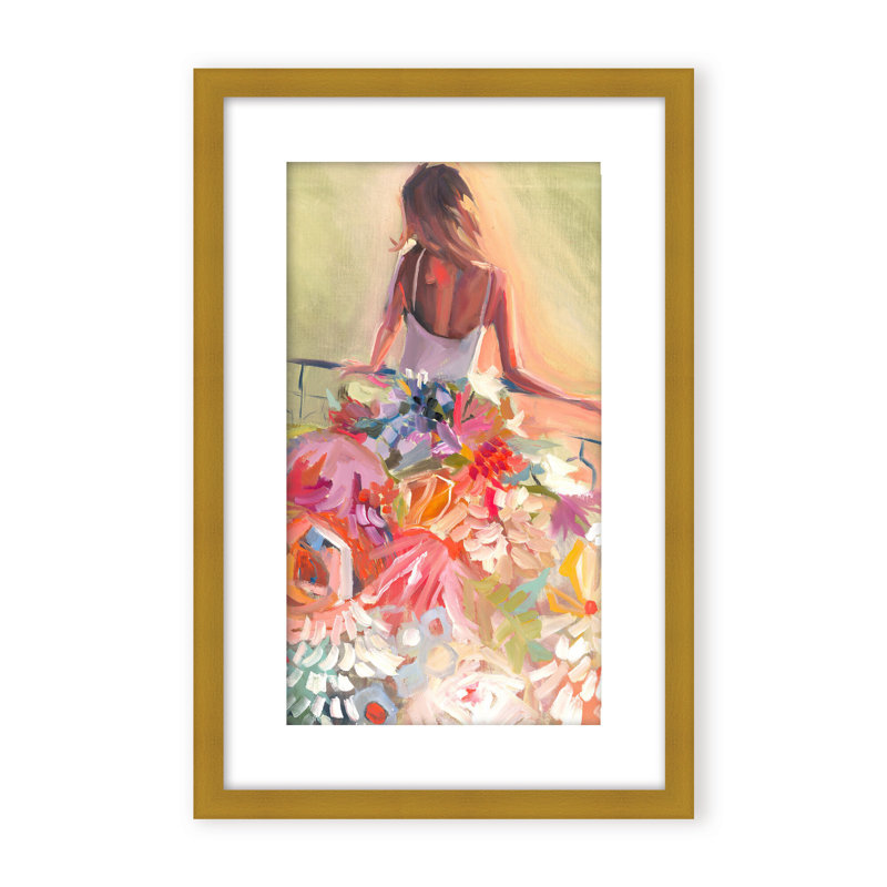 Nature Inspired Blossom Reverie: The Enigmatic Backdrop, Black, 24" H x 16" W x 1.125" D, Framed Print