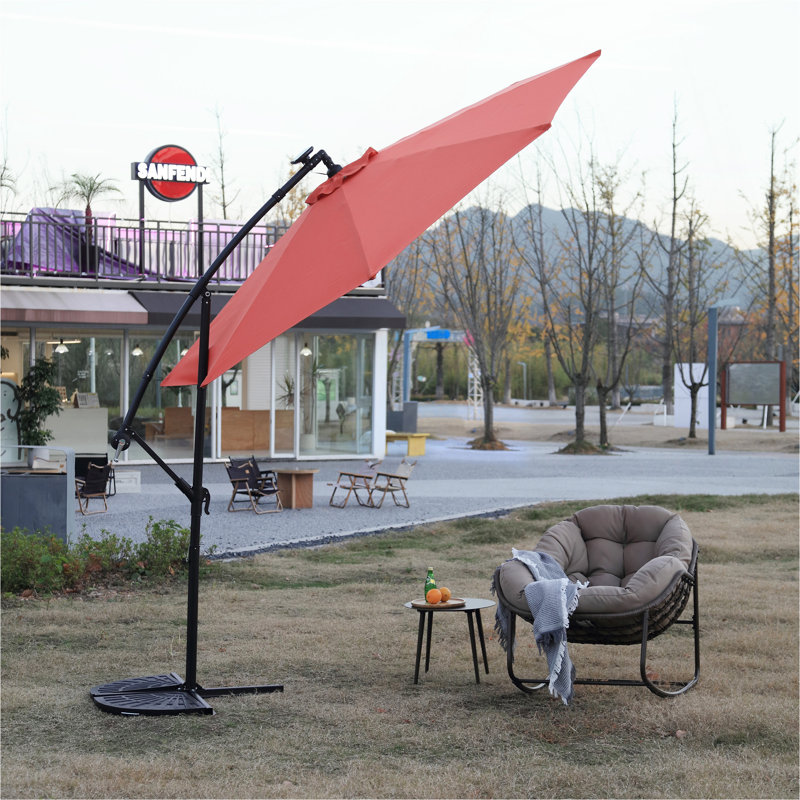 Parasol de marché à DEL 10 pi, Orange