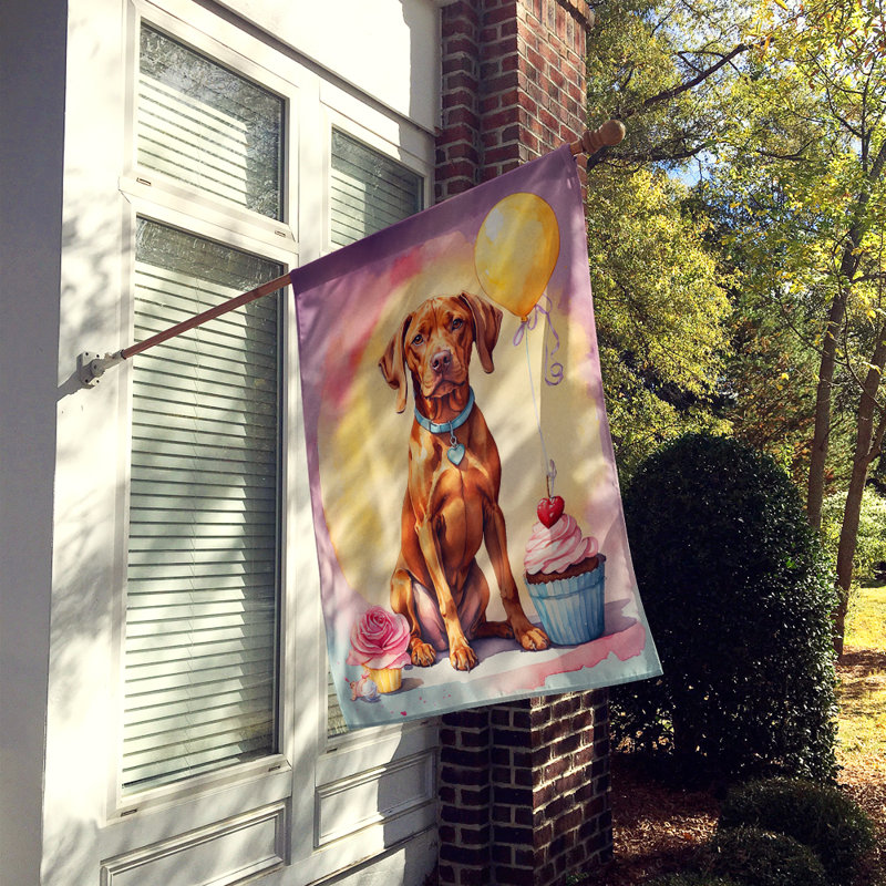 Drapeau «Happy Birthday House», Braque hongrois à poil court