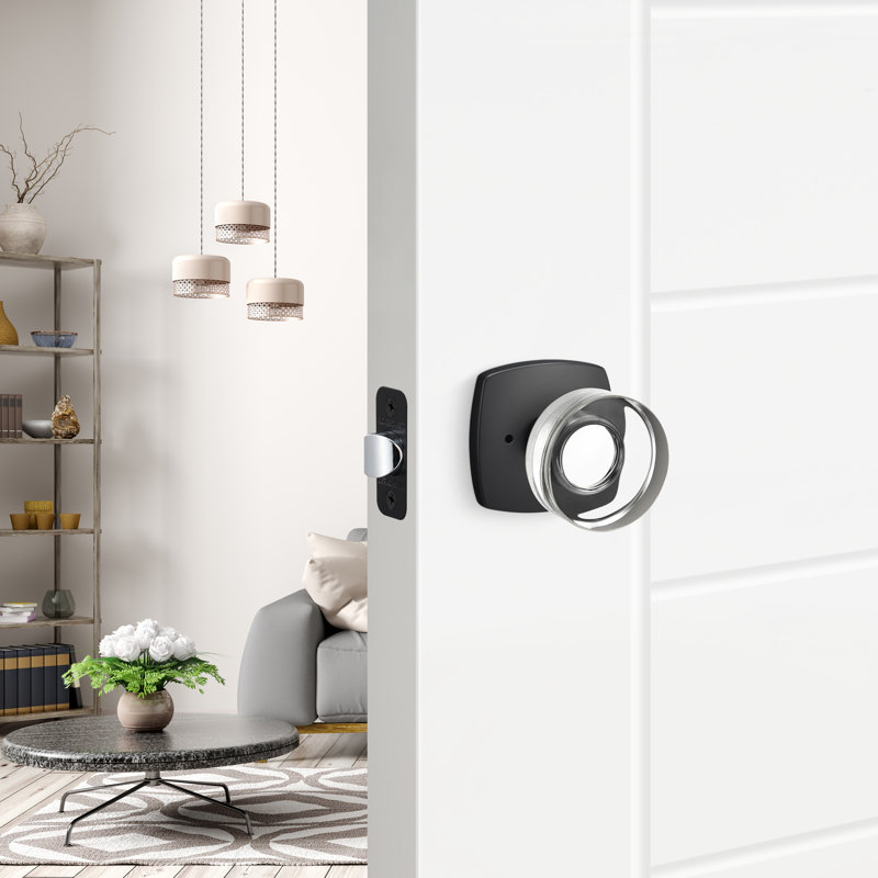Bouton d'intimité Luna, noir mat, Dos plat