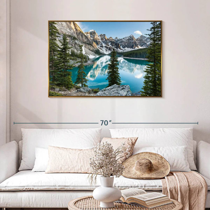 Moraine Lake Reflections, Cadre flottant doré, 43 po x 29 po