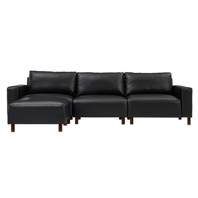 Canapé modulaire de luxe avec méridienne convertible, Noir