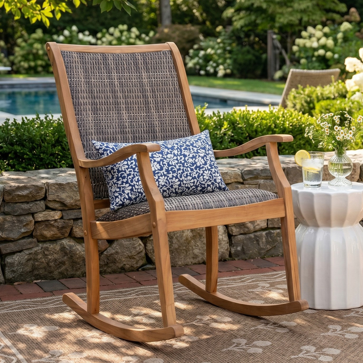 Annachiara Teak Patio Rocking Chair