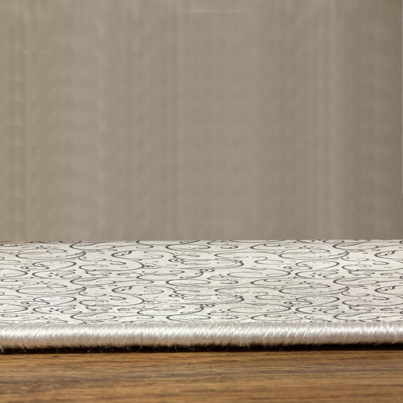 Tapis gris/blanc, Rectangle 5 pi 2 po x 7 pi 7 po