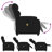  Massage Recliner Chair Black Fabric (100% Polyester), Metal, Plywood