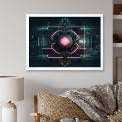 Abstrait futuriste lotus sur toile