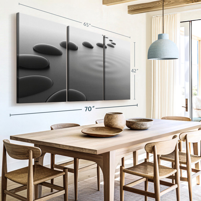 «Pebbles On Water» sur toile, H 42 po x l 65 po