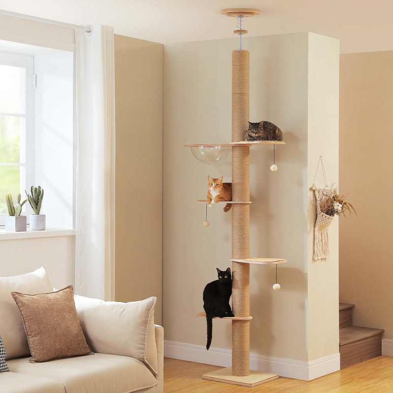 Arbre à chat 79-103 "du sol au plafond avec plateforme et boule pour chatons