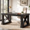 Bureau de direction 63 po, bureau d'ordinateur de ferme avec pieds robustes en forme de X