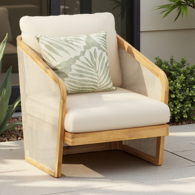Wood PVC-coated polyester Club Chair