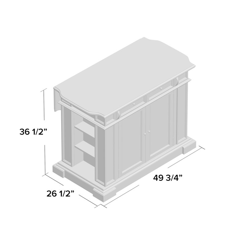 Seddon 49.75'' Wide Kitchen Island, Cottage Oak