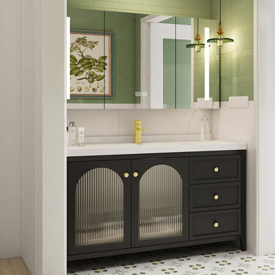 Armoire de salle de bain de style rétro français simple
