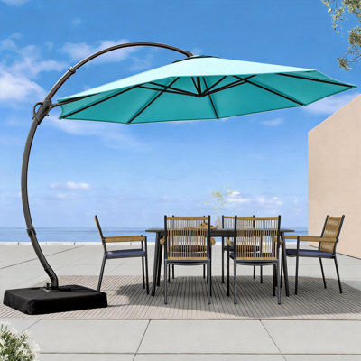 Kristy Aluminum Cantilever Umbrella with Base Included