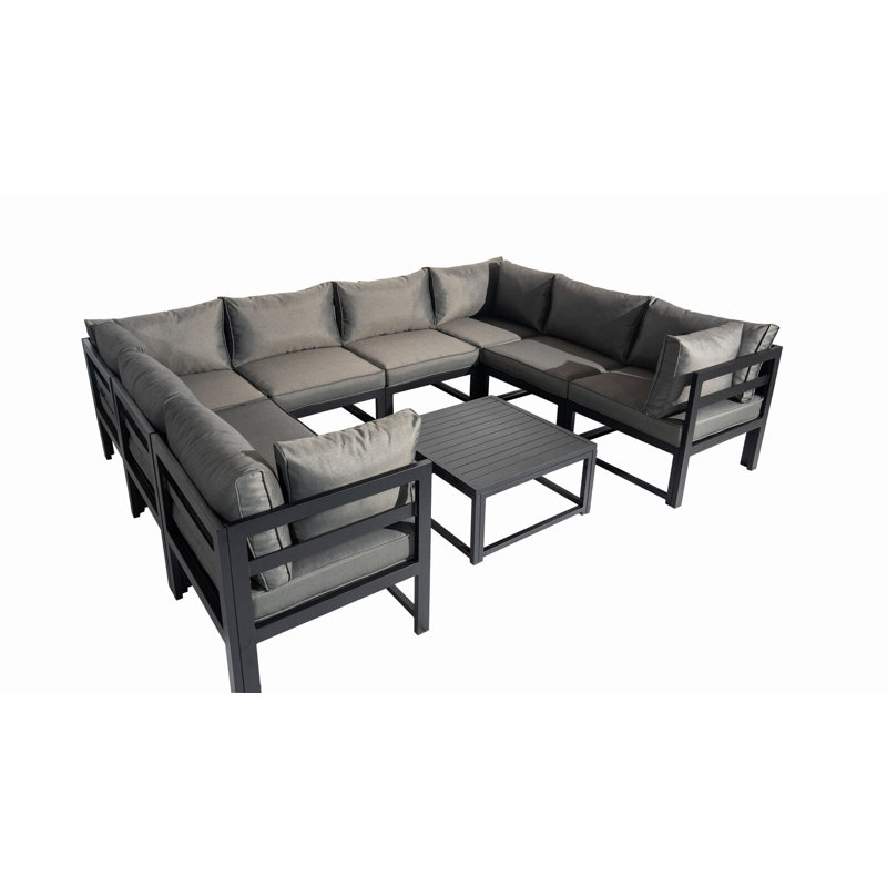 Munnu 8 - Person Patio Dining Set with Square Table , Cushions Included