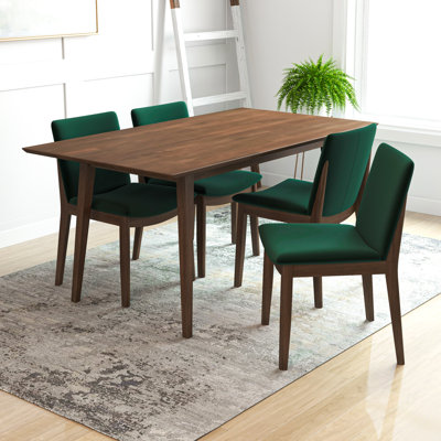 Bouziane 4 - Person Solid Wood Solid Wood Top Four Leg Dining Set