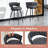 24" Counter Height Bar Stools Set of 6 - 360° Swivel with Suede Fabric & Modern Woven Design, Backrest & Footrest for Kitchen Cafe Pub-1041474361