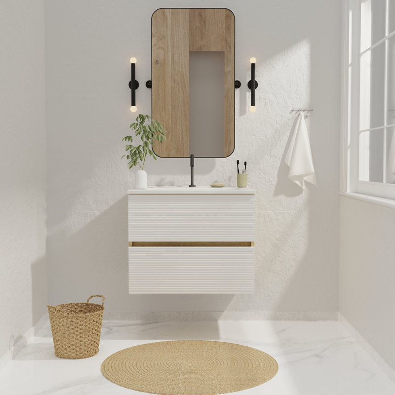 Ensemble de couverts 20 pièces en acier inoxydable, argenterie, Blanc neige / chêne naturel