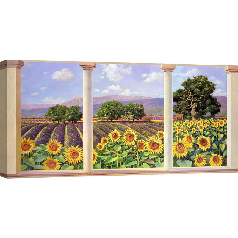 Window Overlooking The Sunflowers by Andrea Del Missier - Wrapped Canvas Print, 50cm H x 100cm W x 4cm D