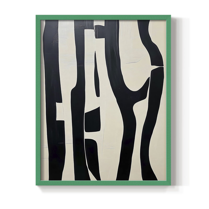 Série ABSTRACT DCXLVI, reproduction encadrée - bois massif, Vert, H 11 po x l 9 po