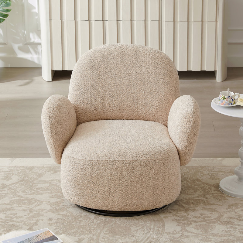 Chaise d'appoint pour le salon avec fonction pivotante, Beige