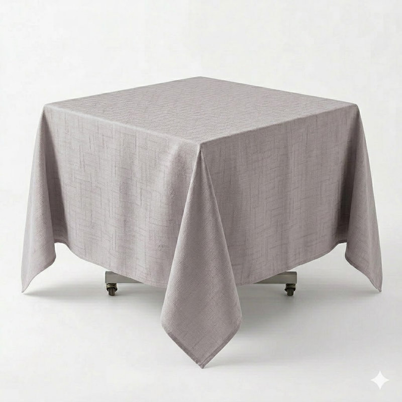 Bourland Plain Linen Look Tablecloth, 85cm W Square, Silver