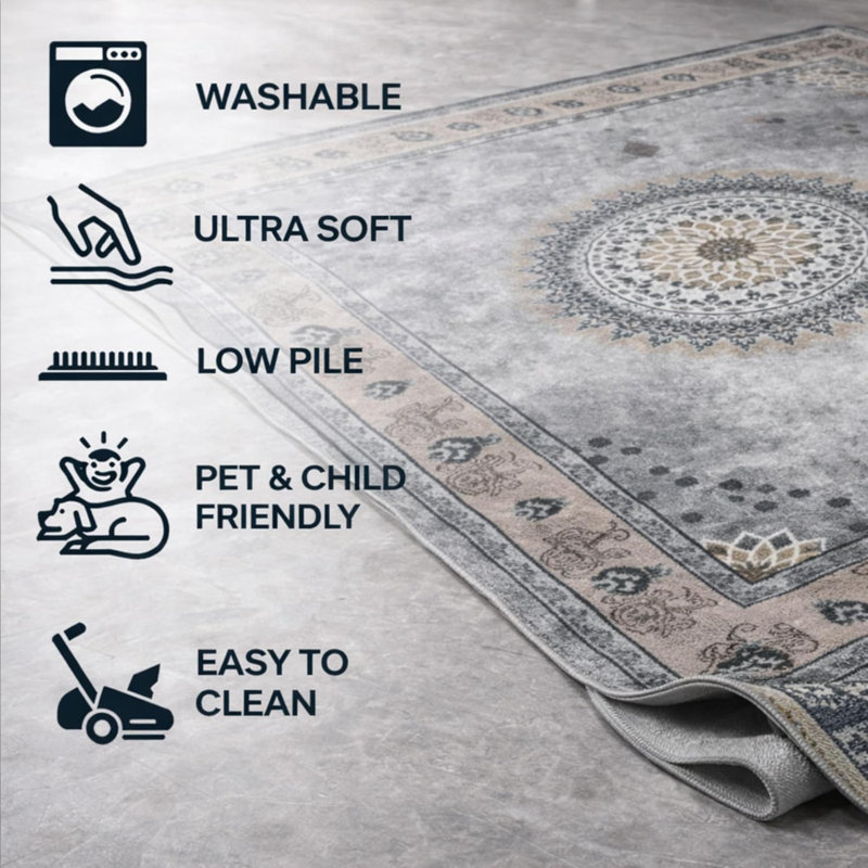 Markwart Grey Rug, Rectangle 160 x 230 cm