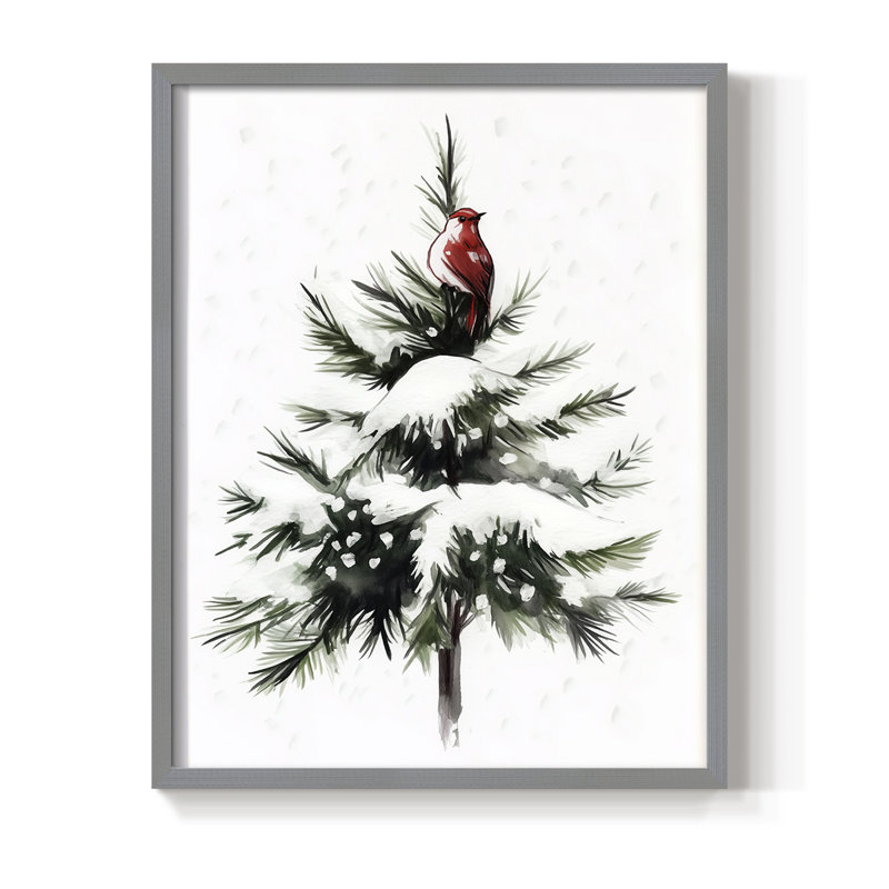 «Christmas Holiday Art» CDXXII encadré, impression - bois massif, H 30 po x l 24 po, Gris