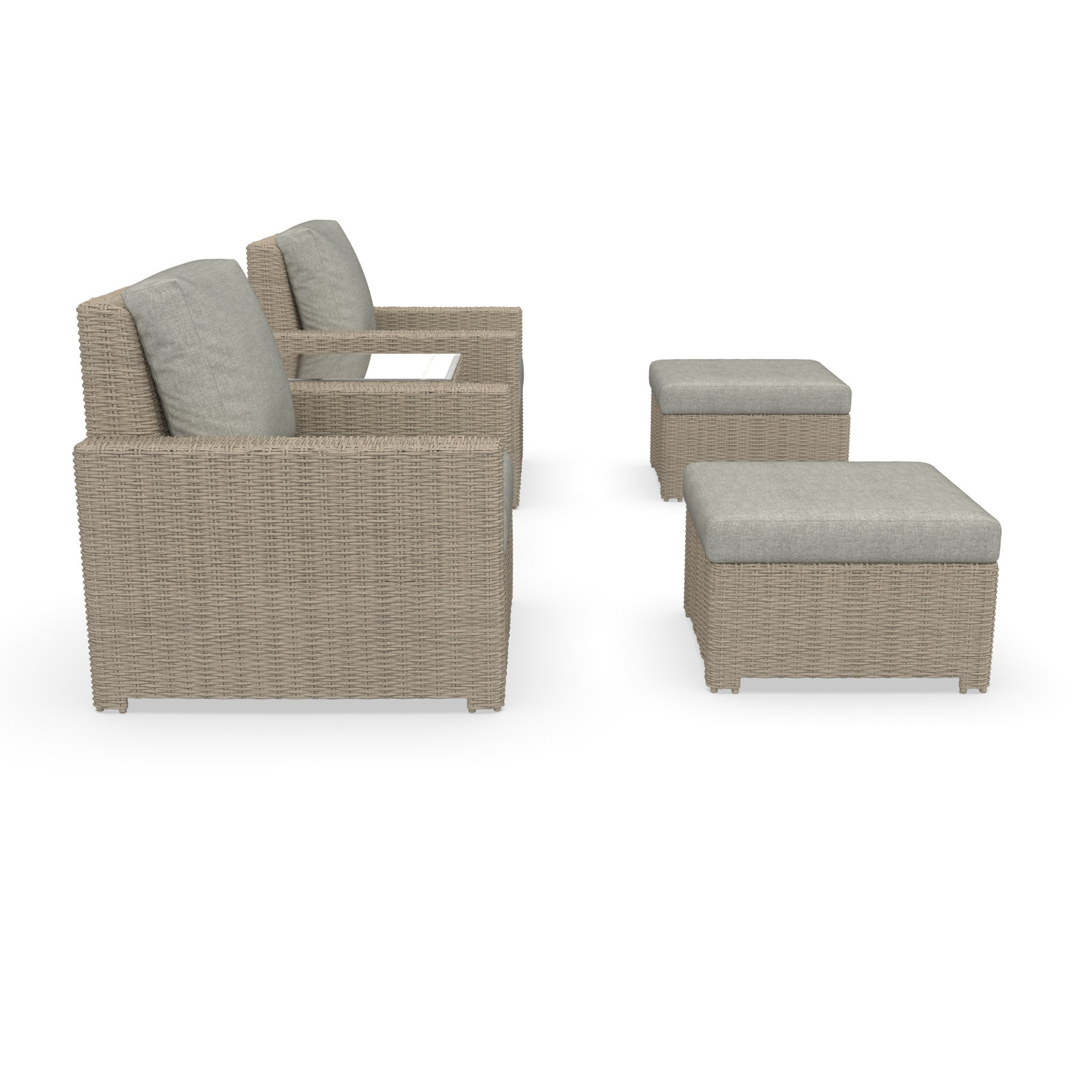 Henri 2-Person Sunbrella® Patio Seating Group, Canvas Granite