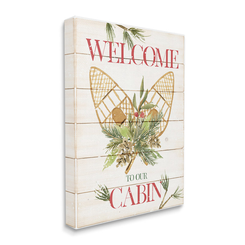 «Rustic Cabin Welcome», toile par Deane Beesley, H 48 po x l 36 po