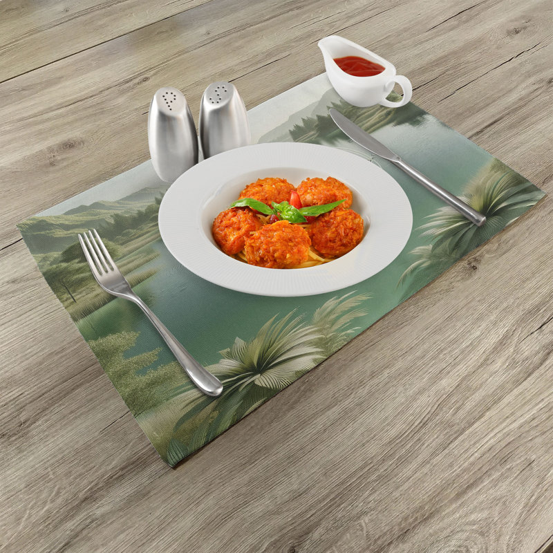 Ensemble de 4 napperons vert ardoise Ambesonne