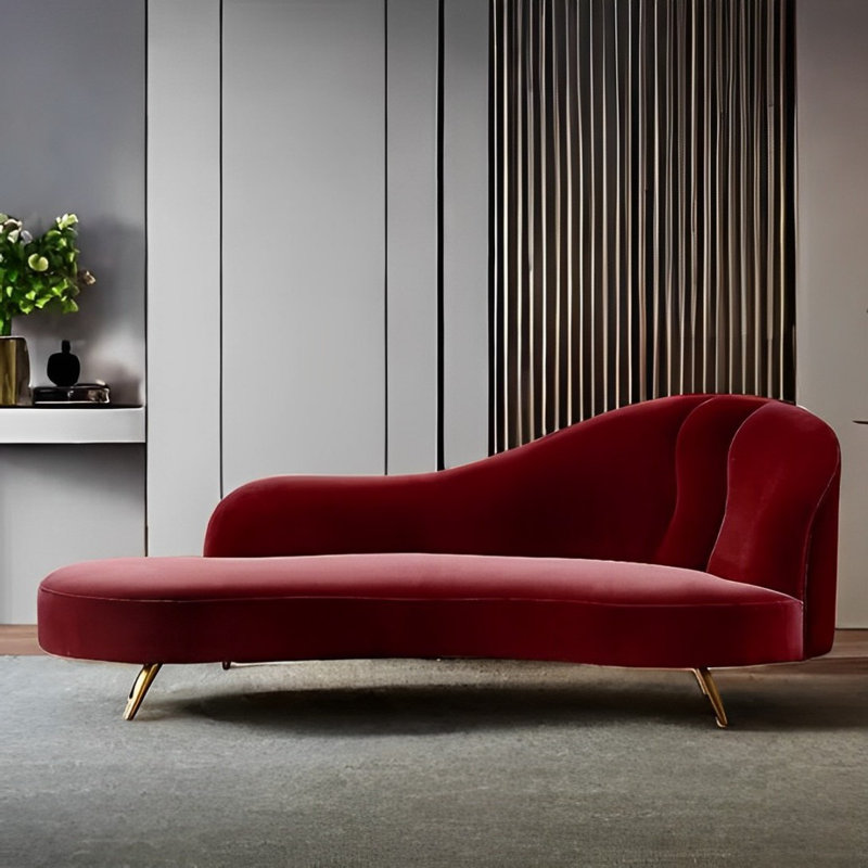 Méridienne tendance et moderne, Orienté à droite, Rouge vin