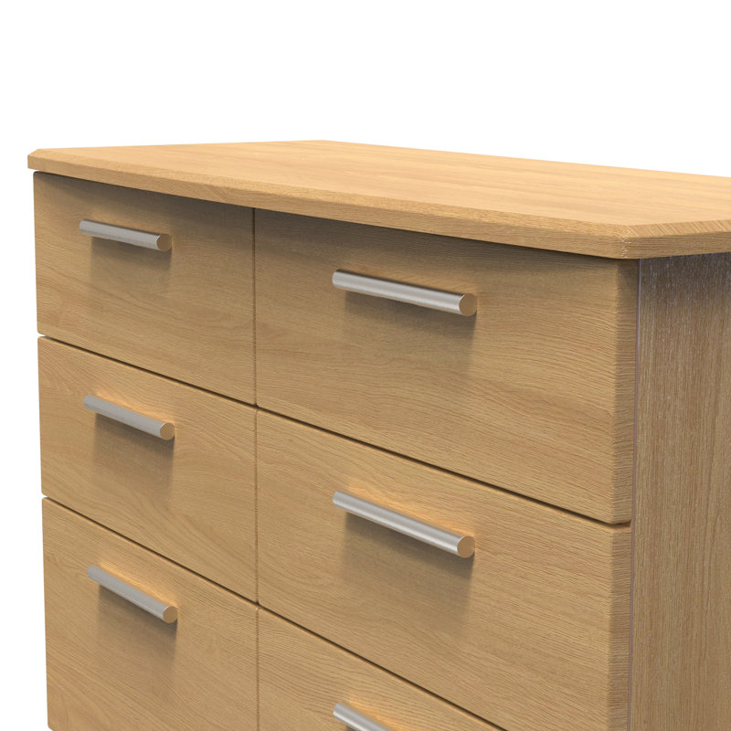 Borgeson 6 Drawer Wide Chest in Modern Oak (Ready Assembled), Modern Oak