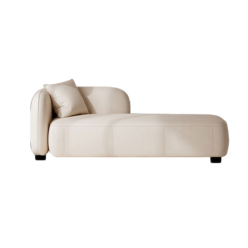 Chaise longue rembourrée Kurtlin, Accoudoir à gauche (vu de face), Beige