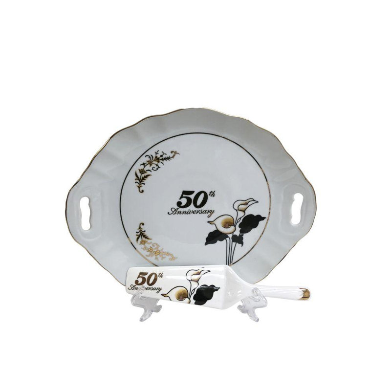 Ensemble de 2 assiettes décoratives de 50e fêtes 2 pièces Dematteo